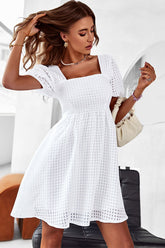 Vestido mini de fiesta de regreso a casa en línea A en rosa intenso